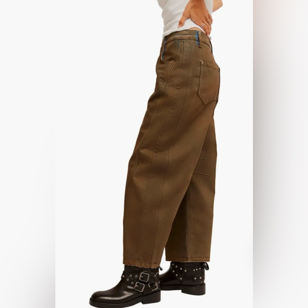 free people Good Luck Coated High Waist Ankle Barrel Jeans - Picture 3 of 7